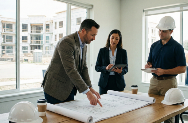 professional property managers having a meeting